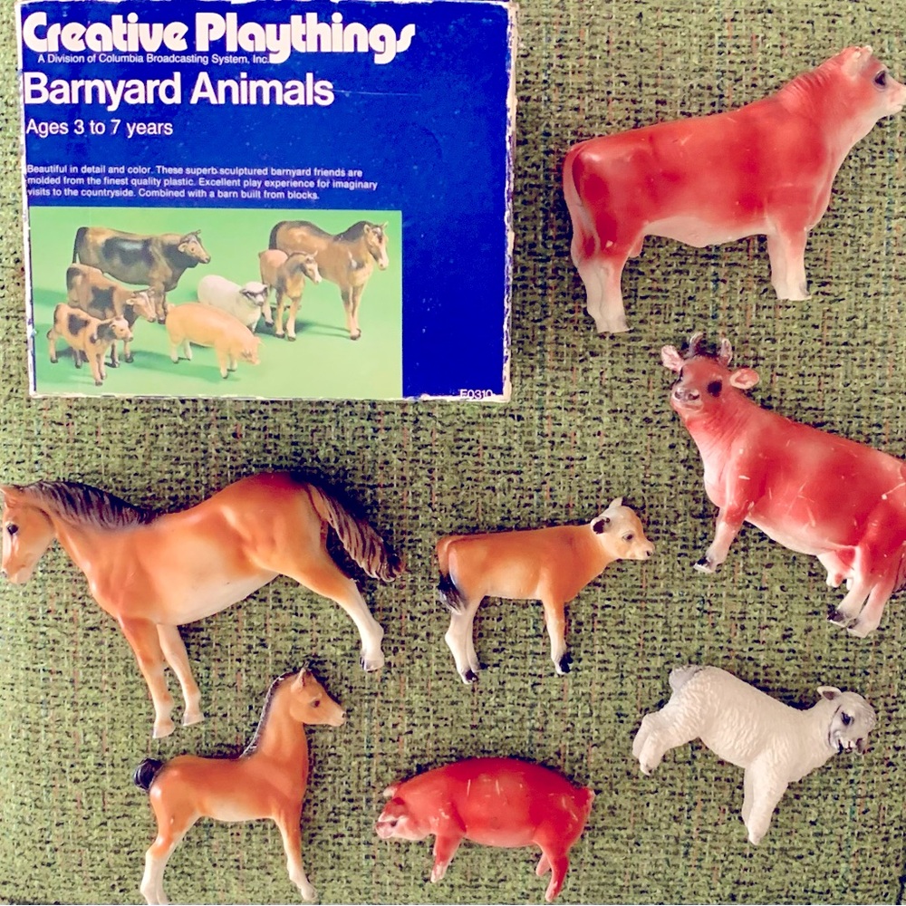 Vintage Creative Playthings Animals in Box - Mid Century Horse - 8 pieces